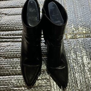 JustFab Sleek Black Ankle Booties